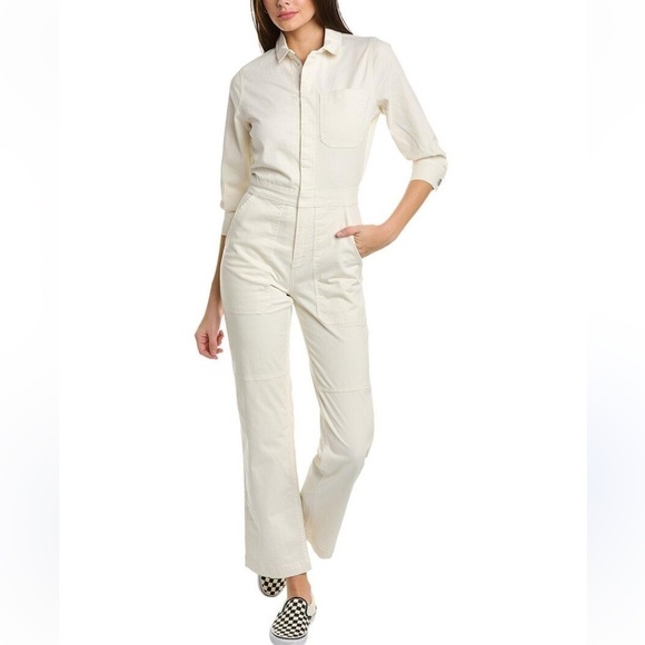 NEW Frame Utility Straight Leg Jumpsuit USLJS328 Off White Size Large NWT